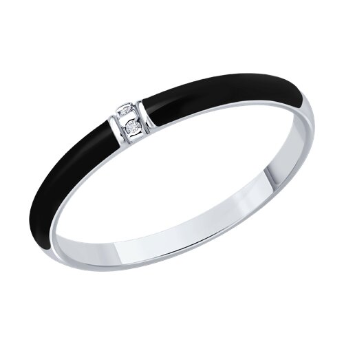 Кольцо из золочёного серебра с бриллиантами и эмалью - видео на модели