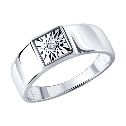 Кольцо из серебра с бриллиантом - видео на модели