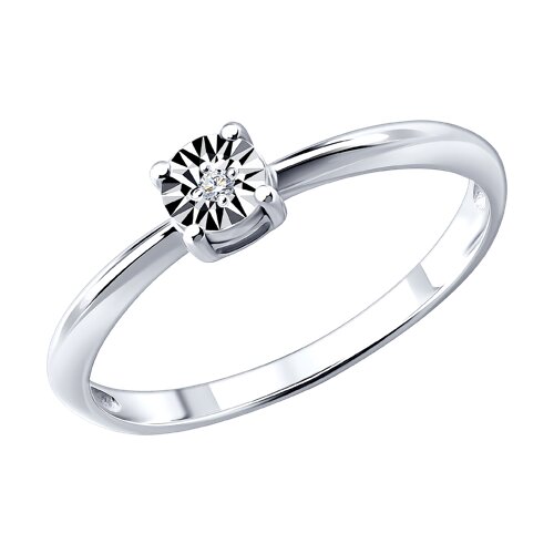 Кольцо из серебра с бриллиантом - видео на модели