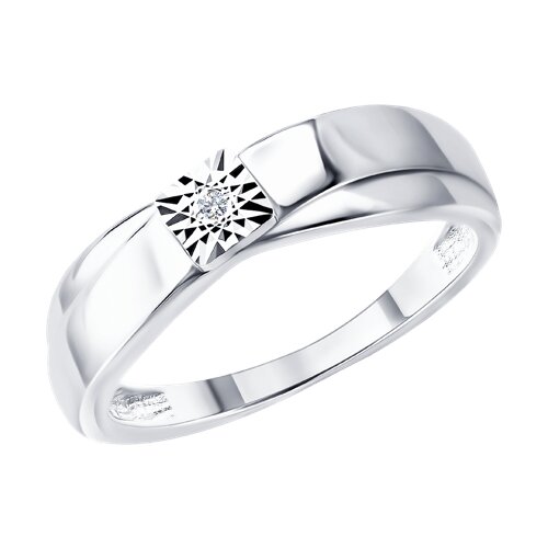 Кольцо из серебра с бриллиантом - видео на модели