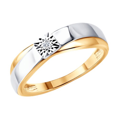 Кольцо из золочёного серебра с бриллиантом - видео на модели