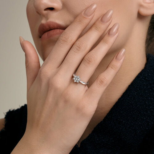 Кольцо из серебра с бриллиантами из родированное серебро — вид 2