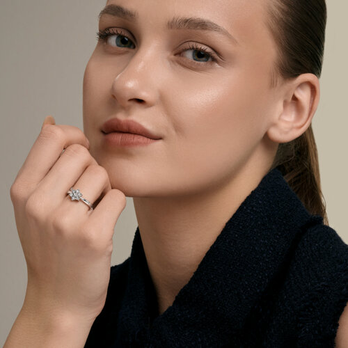 Кольцо из серебра с бриллиантами из родированное серебро — вид 3