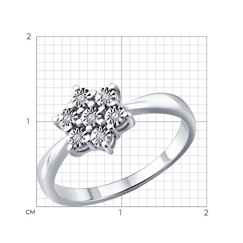 Кольцо из серебра с бриллиантами из родированное серебро — вид 4