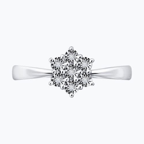 Кольцо из серебра с бриллиантами из родированное серебро — вид 5