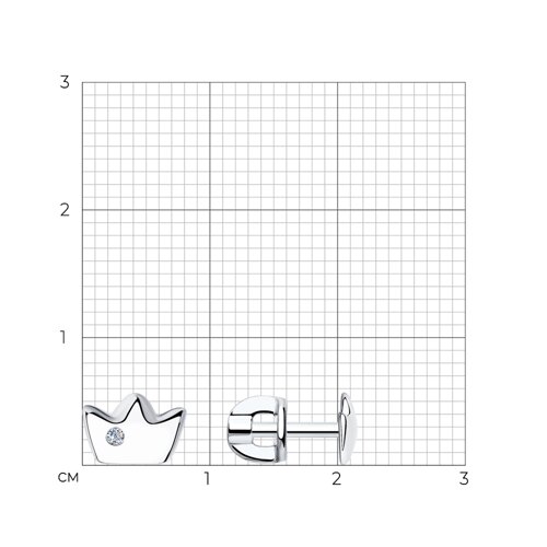 Серьги-пусеты из серебра с бриллиантами из серебро — вид 5
