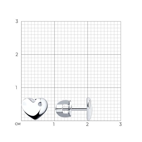 Серьги-пусеты из серебра с бриллиантами из серебро — вид 5
