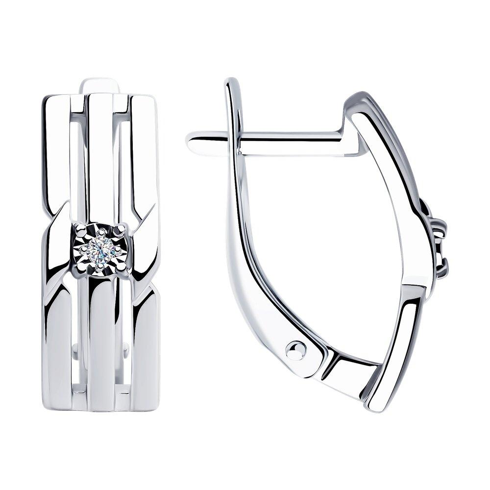 Серьги из серебра с бриллиантами - видео на модели