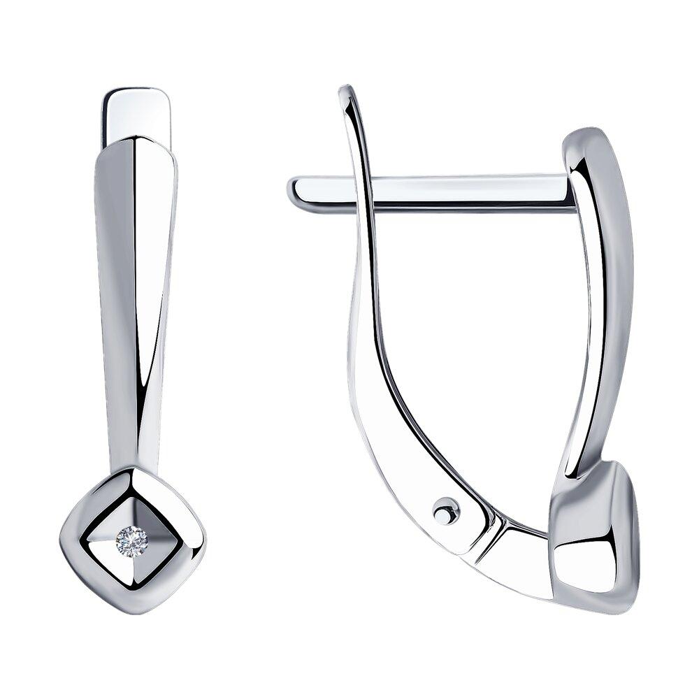 Серьги из серебра с бриллиантами - видео на модели