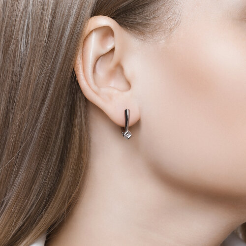 Серьги из серебра с бриллиантами из серебро — вид 2