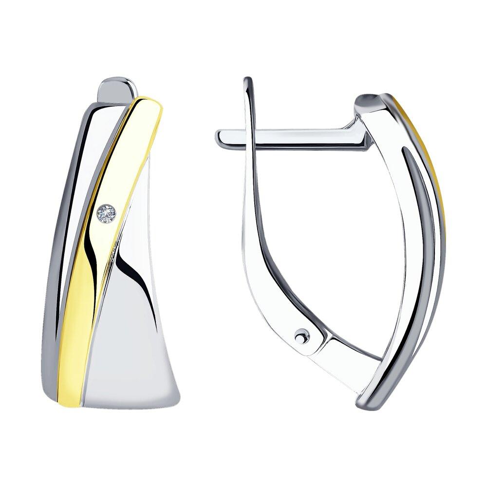 Серьги из серебра с бриллиантами - видео на модели