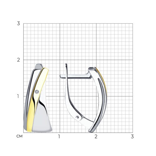 Серьги из серебра с бриллиантами из серебро — вид 5