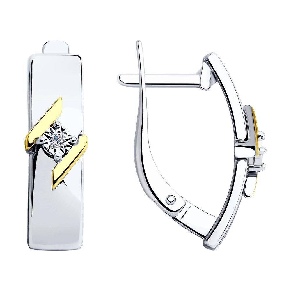 Серьги из золочёного серебра с бриллиантами - видео на модели