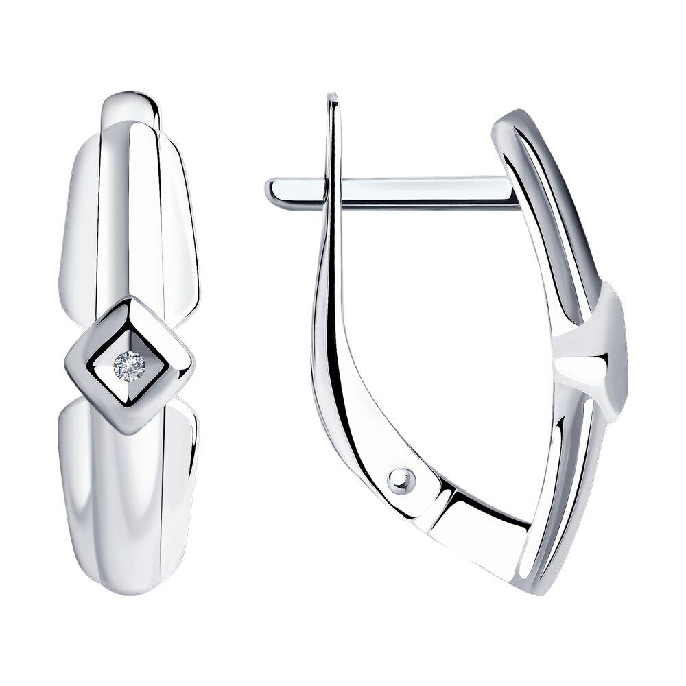 Серьги из серебра с бриллиантами - видео на модели