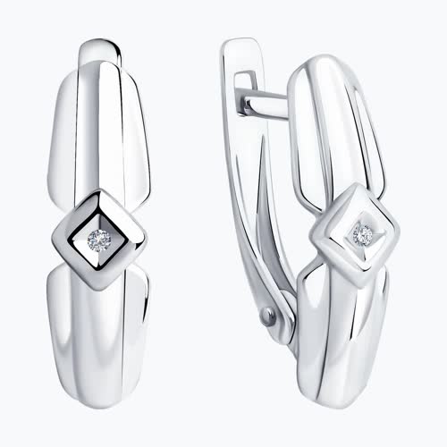 Серьги из серебра с бриллиантами из серебро — вид 2