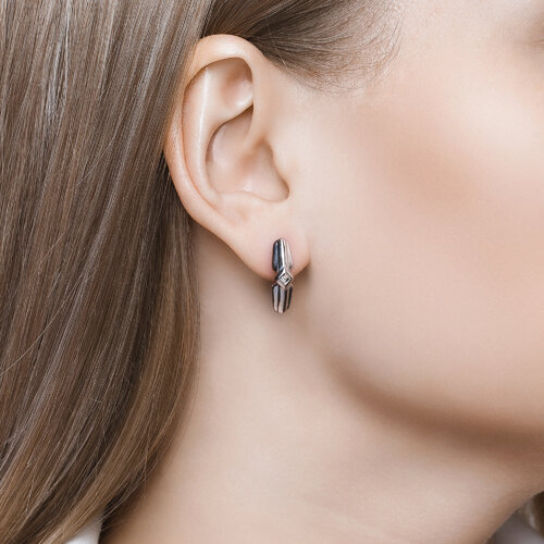 Серьги из серебра с бриллиантами из серебро — вид 3