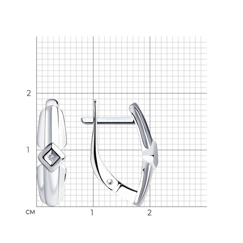 Серьги из серебра с бриллиантами из серебро — вид 5