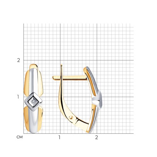Серьги из серебра с бриллиантами из золочение розовое — вид 4