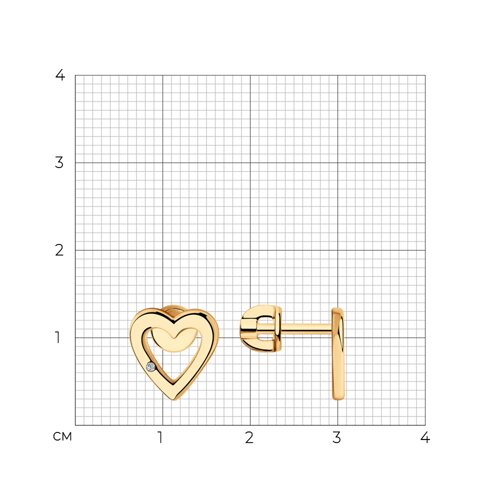 Серьги из золочёного серебра с бриллиантами из серебро — вид 4