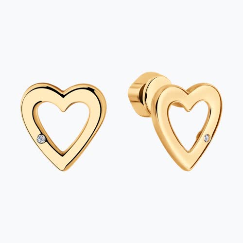 Серьги из золочёного серебра с бриллиантами из серебро — вид 5