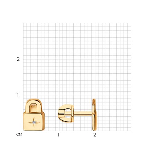 Серьги из золочёного серебра с бриллиантами из серебро — вид 4