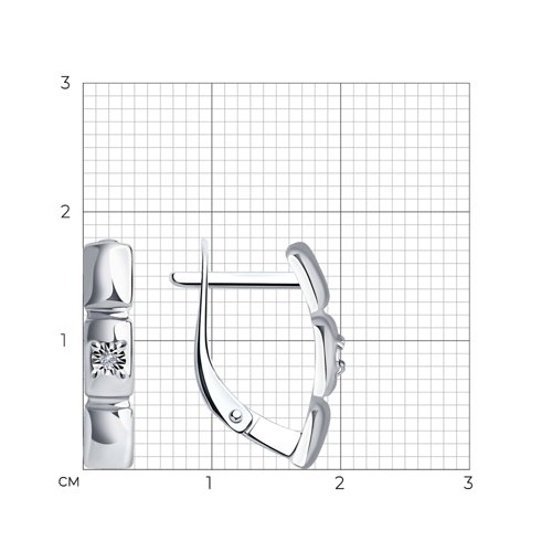 Серьги из серебра с бриллиантами из серебро — вид 4
