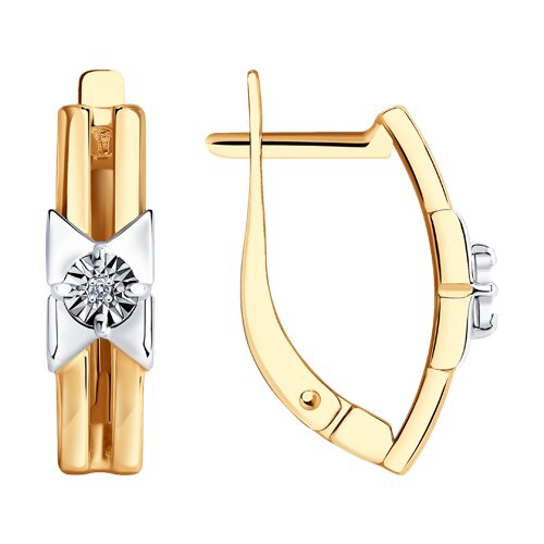 Серьги из золочёного серебра с бриллиантами - видео на модели