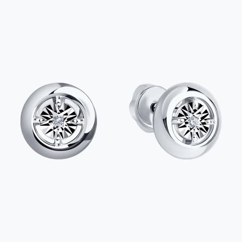 Серьги из серебра с бриллиантами из серебро — вид 2