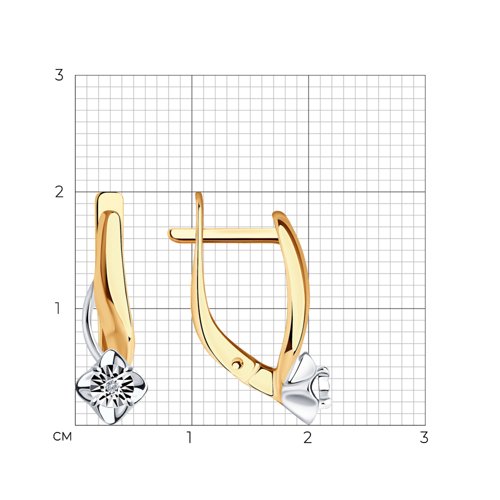 Серьги из золочёного серебра с бриллиантами из серебро — вид 4