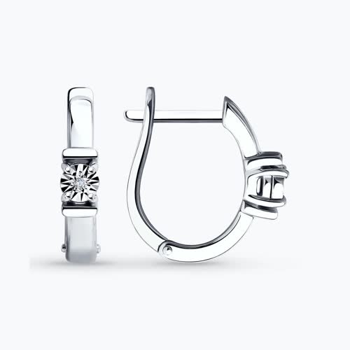 Серьги из серебра с бриллиантами