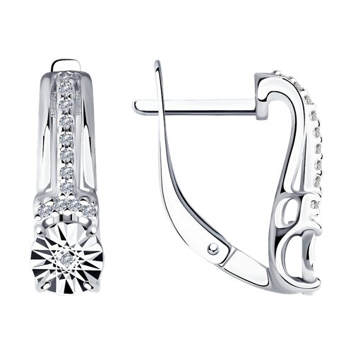 Серьги из серебра с бриллиантами и фианитами - видео