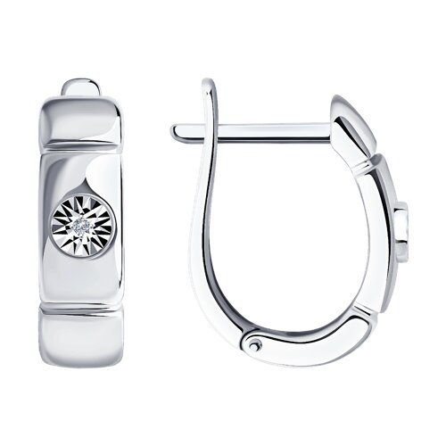 Серьги из серебра с бриллиантами