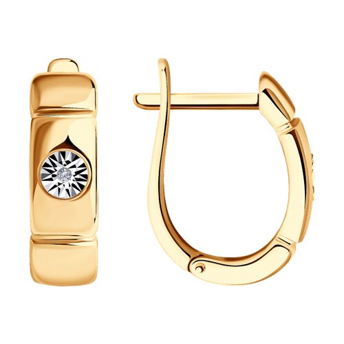 Серьги из золочёного серебра с бриллиантами - видео