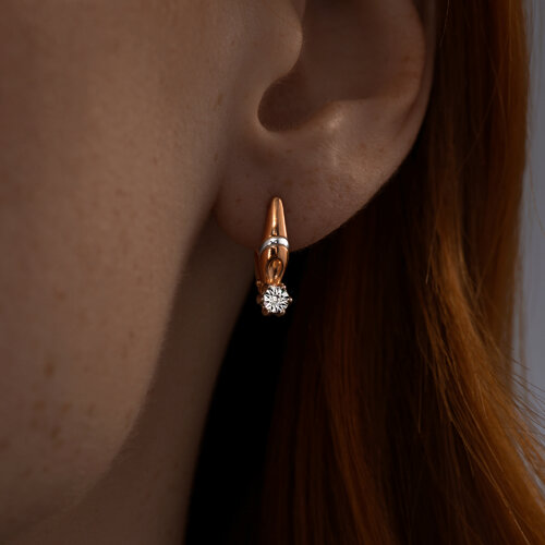 Серьги из золочёного серебра с бриллиантами из серебро — вид 2