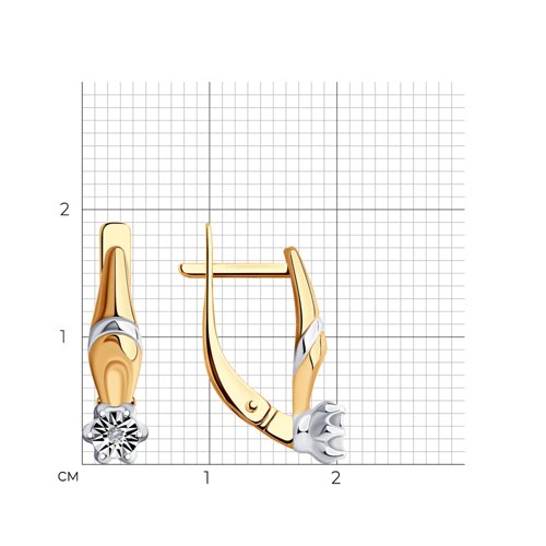 Серьги из золочёного серебра с бриллиантами из серебро — вид 4
