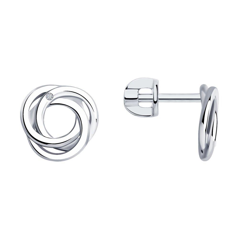 Серьги из серебра с бриллиантами - видео на модели