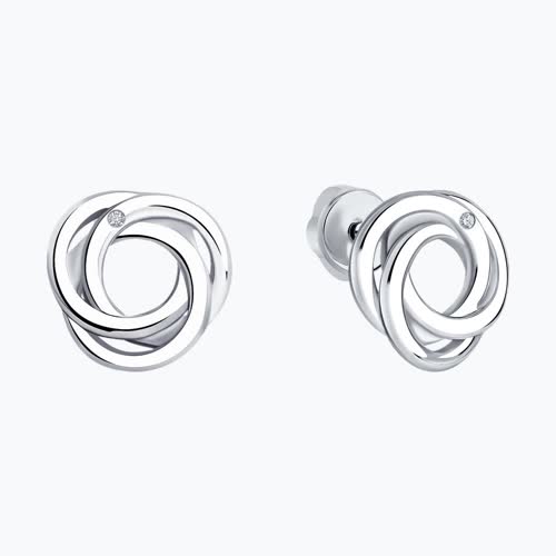 Серьги из серебра с бриллиантами из серебро — вид 2