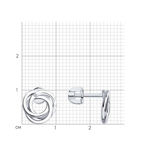 Серьги из серебра с бриллиантами из серебро — вид 4