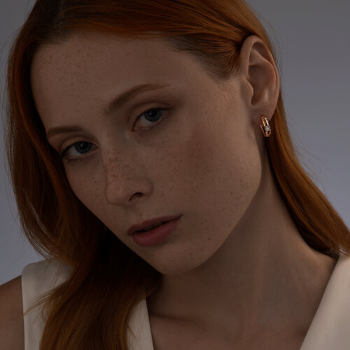 Серьги из золочёного серебра с бриллиантами и фианитами из серебро — вид 3