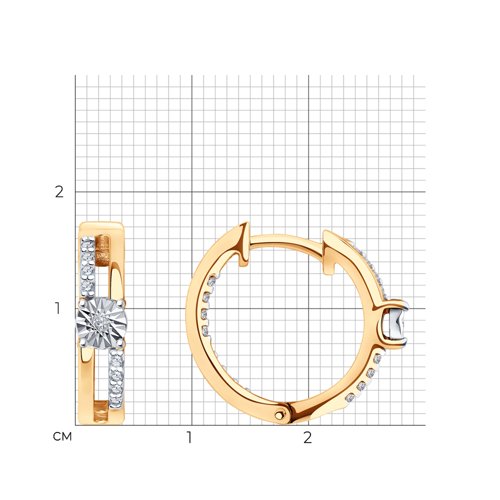 Серьги из золочёного серебра с бриллиантами и фианитами из серебро — вид 4