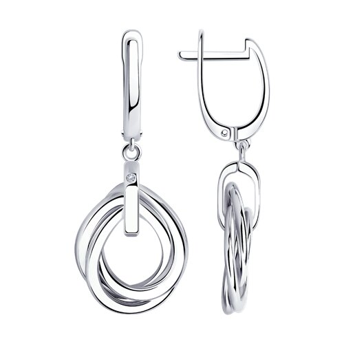 Серьги из серебра с бриллиантами - видео на модели