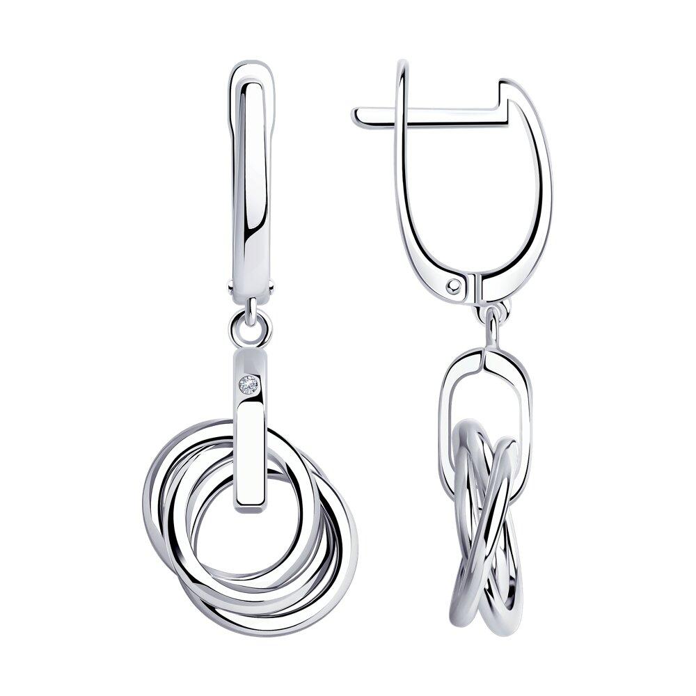 Серьги из серебра с бриллиантами