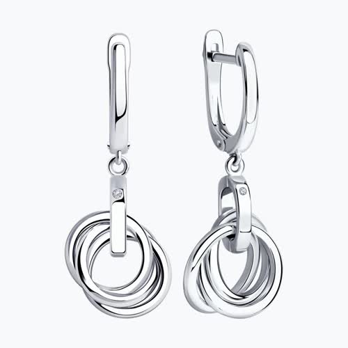 Серьги из серебра с бриллиантами из серебро — вид 2