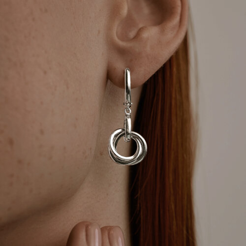 Серьги из серебра с бриллиантами из серебро — вид 3