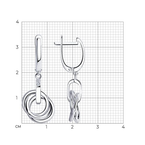 Серьги из серебра с бриллиантами из серебро — вид 5