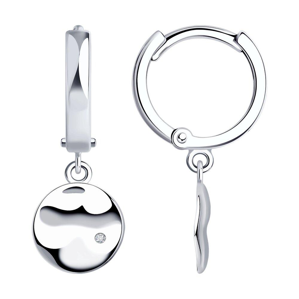 Серьги из серебра с бриллиантами - видео на модели