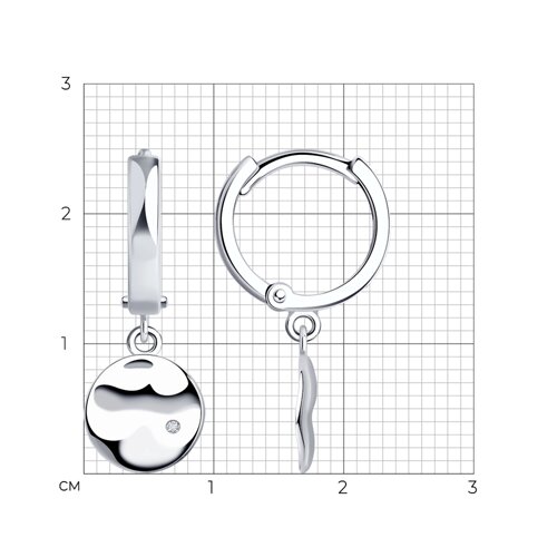 Серьги из серебра с бриллиантами из серебро — вид 4