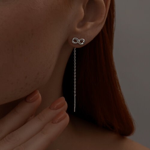 Серьги из серебра с бриллиантами из серебро — вид 3