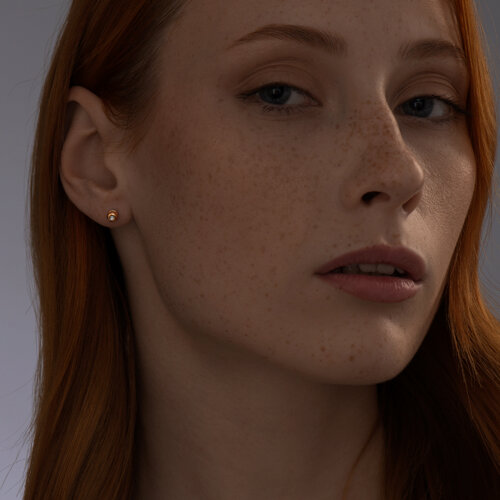 Серьги пусеты  из золочёного серебра с бриллиантами из серебро — вид 4