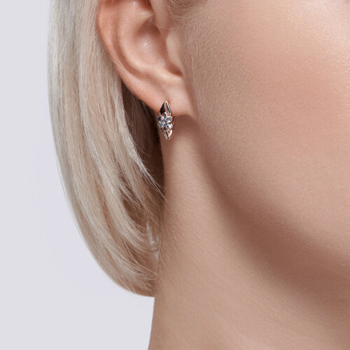 Серьги из золочёного серебра с бриллиантами из серебро — вид 3